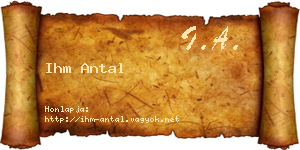Ihm Antal névjegykártya